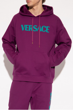 Purple Hoodie with logo Versace - SchaferandweinerShops